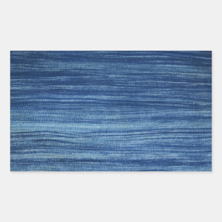 Miniaturen aus blauem Stoff und Modelltexte Rechteckiger Aufkleber