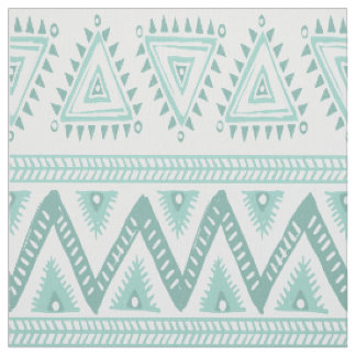 Miniaturgrünes Tribal Geometrisches Muster Stoff