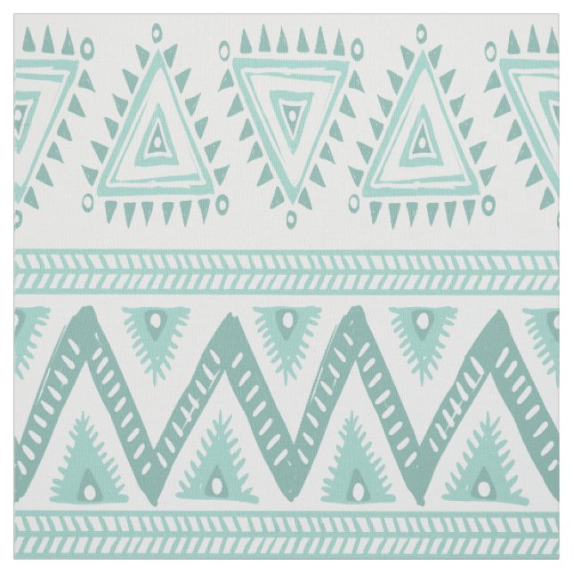 Miniaturgrünes Tribal Geometrisches Muster Stoff (Muster)