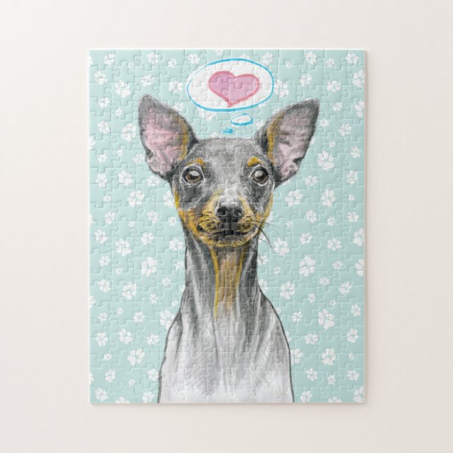 Miniaturpinscher Hund Portrait Niedliche WelpenLie (Vertikal)