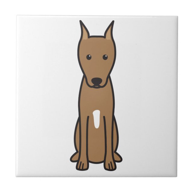 Miniaturpinscher-HundeCartoon Fliese (Vorderseite)