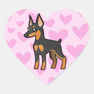 Miniaturpinscher-/Manchester-Terrier-Liebe Herz-Aufkleber