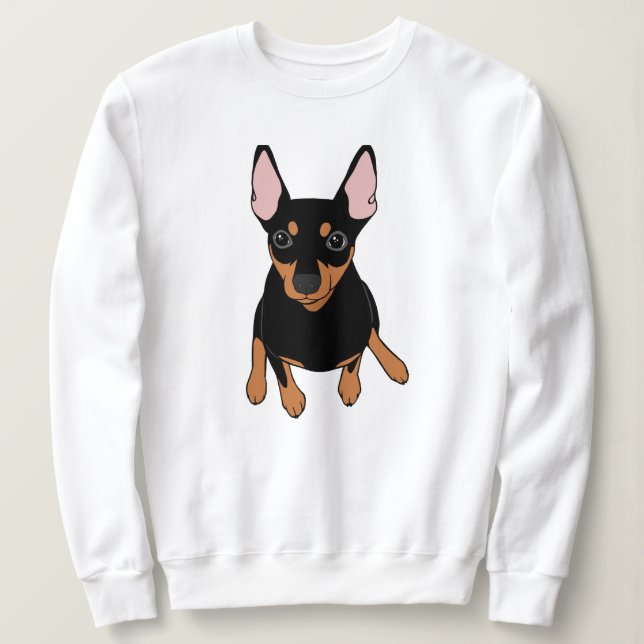 Miniaturpinscher-minimales Button-Sweatshirt Sweatshirt (Design vorne)