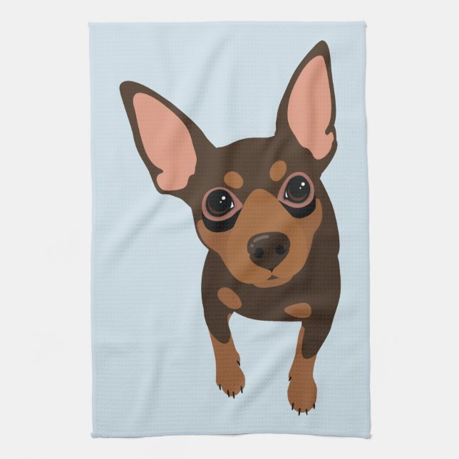 Miniaturpinscher-minimales Küchentuch (Vertikal)