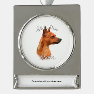 Miniaturpinscher (Rost) Mama 2 Banner-Ornament Silber