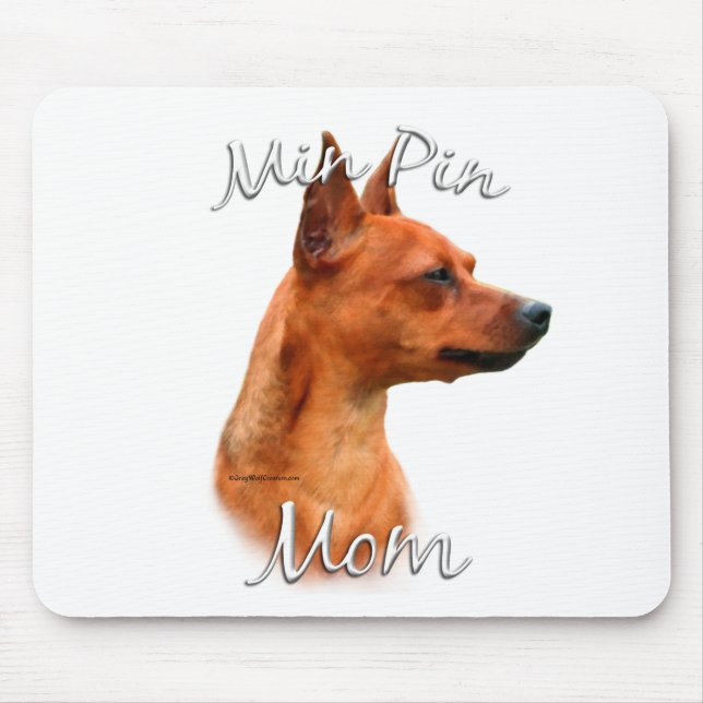 Miniaturpinscher (Rost) Mama 2 Mousepad (Vorne)