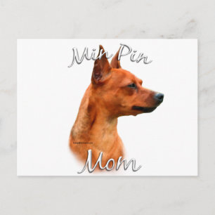 Miniaturpinscher (Rost) Mama 2 Postkarte