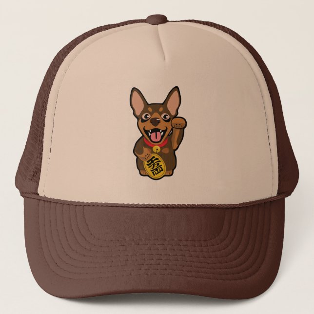 Miniaturpinscher-Schokoladen-minimaler Truckerkappe (Vorderseite)