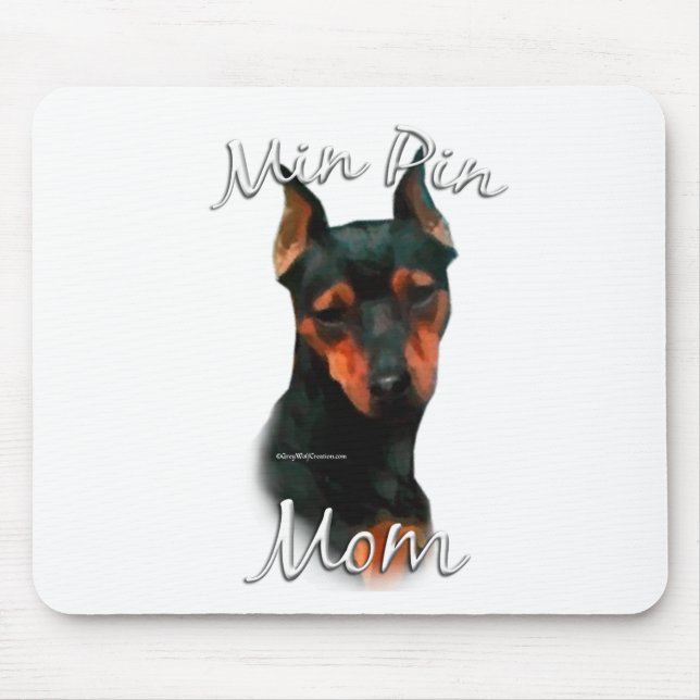 Miniaturpinscher (schwarz) Mama 2 Mousepad (Vorne)