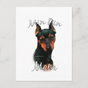 Miniaturpinscher (schwarz) Mama 2 Postkarte