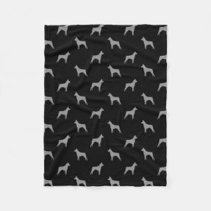 Miniaturpinscher-Silhouette-Muster Fleecedecke