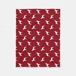 Miniaturpinscher-Silhouette-Muster-Rot Fleecedecke