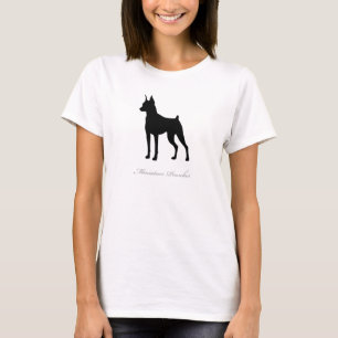 Miniaturpinscher-T - Shirt (schwarze Silhouette)