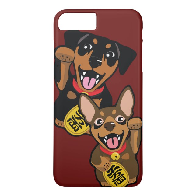 Miniaturpinscher-viel Glück iPhone Fall Case-Mate iPhone Hülle (Rückseite)