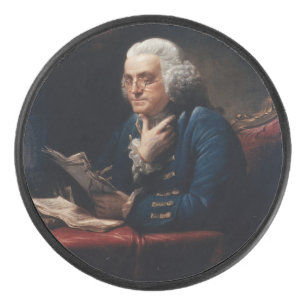 Miniaturporträt, Benjamin Franklin Gründungsvater Eishockey Puck