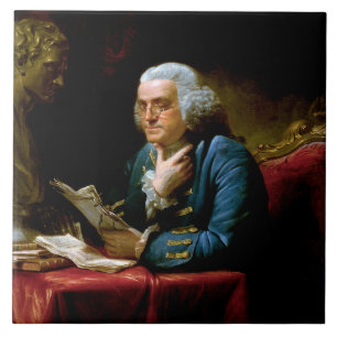 Miniaturporträt, Benjamin Franklin Gründungsvater Fliese