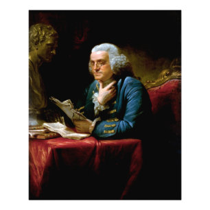 Miniaturporträt, Benjamin Franklin Gründungsvater Fotodruck