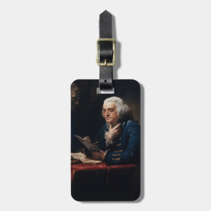 Miniaturporträt, Benjamin Franklin Gründungsvater Gepäckanhänger