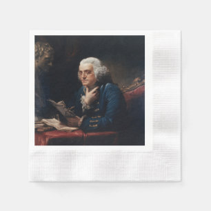 Miniaturporträt, Benjamin Franklin Gründungsvater Serviette