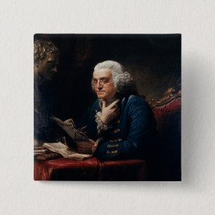 Miniaturporträt Benjamin Franklin im Weißen Haus Button