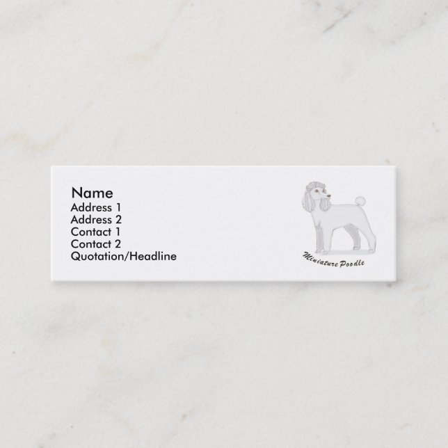 Miniaturpudel Mini Visitenkarte (Vorderseite)