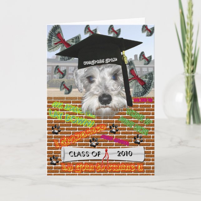 Miniaturschnauzer-Abschluss-Karte Karte (Vorderseite)