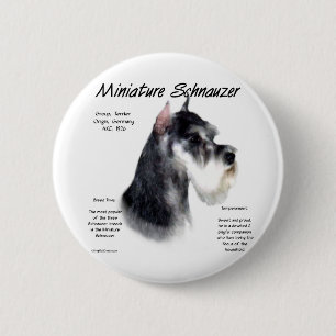 Miniaturschnauzer Geschichtsdesign Button