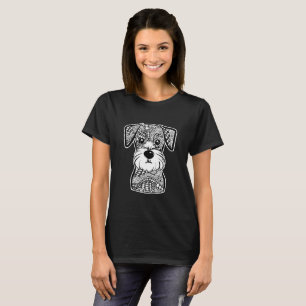 Miniaturschnauzer-Gesichts-grafische Kunst-T - T-Shirt