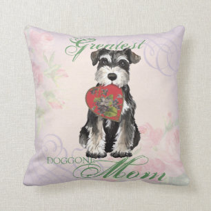 Miniaturschnauzer-Herz-Mama Kissen