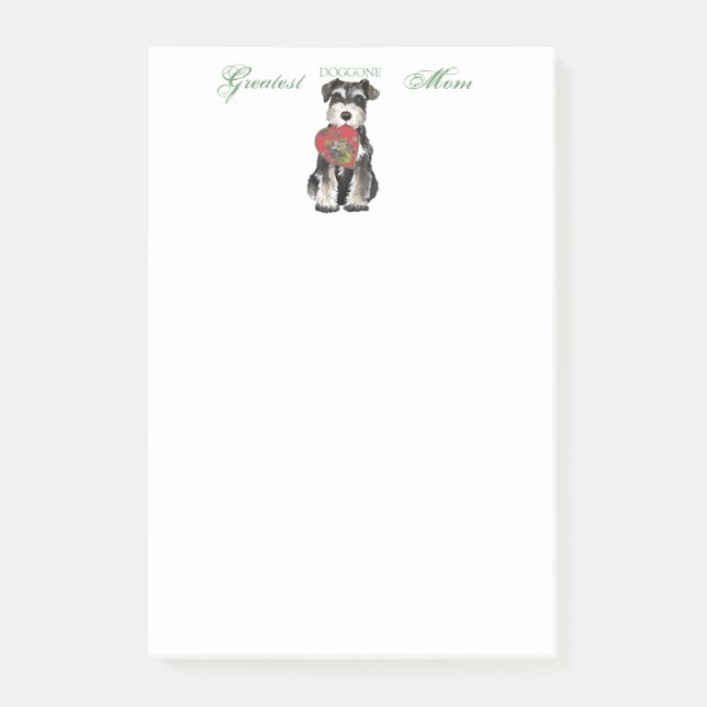 Miniaturschnauzer-Herz-Mama Post-it Klebezettel (Vorderseite)