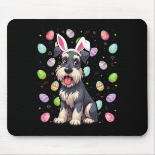 Miniaturschnauzer-Hund Ostereier-Suche Hasenohren  Mousepad