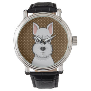 Miniaturschnauzer-HundeCartoon-Tatzen Armbanduhr