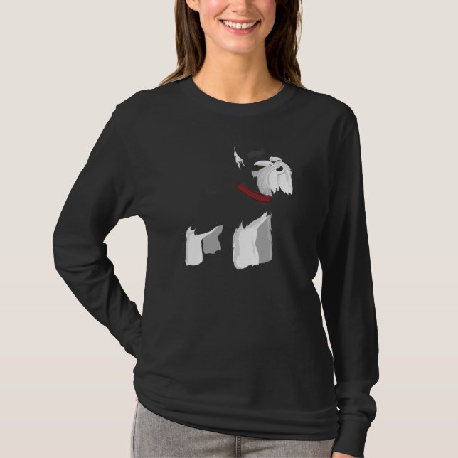 Miniaturschnauzer-Hundedamen-Shirt T-Shirt (Vorderseite)