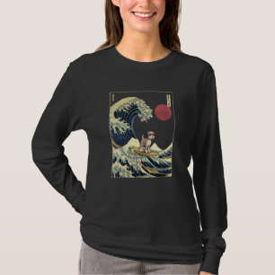 Miniaturschnauzer Japanische Kanagawa-Welle Surfen T-Shirt