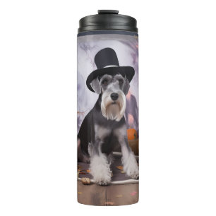 Miniaturschnauzer-Kürbisse Halloween Gruselig  Thermosbecher
