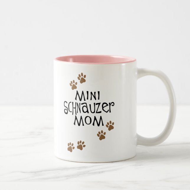 Miniaturschnauzer-Mama Zweifarbige Tasse (Rechts)