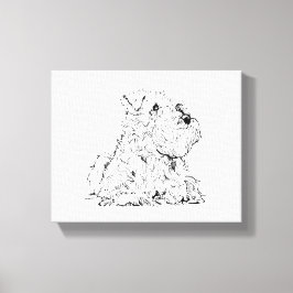 Miniaturschnauzer-Wandkunst – Minimalistisch Leinwanddruck