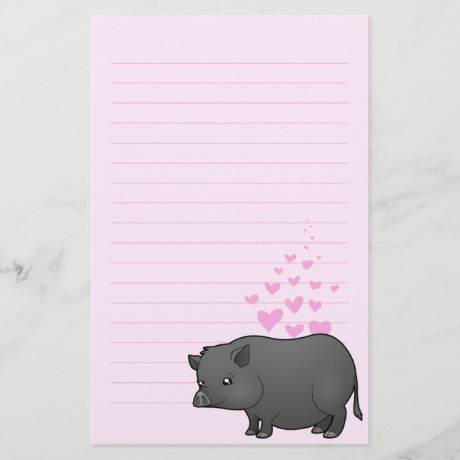 Miniaturschwein-Liebe Briefpapier (Vorderseite)