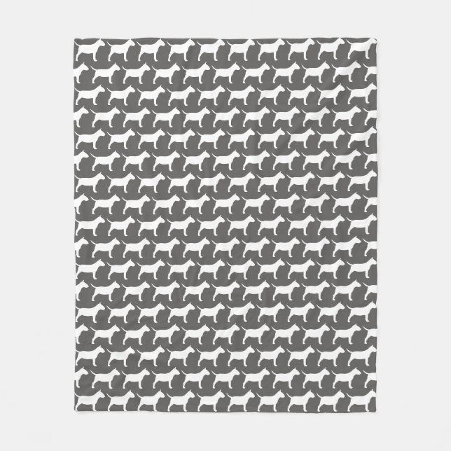 Miniaturstier-Terrier-Silhouette-Muster Fleecedecke (Vorderseite)