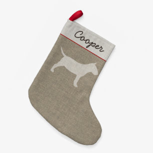 MiniBull Terrier Silhouette MiniBull Dog Kleiner Weihnachtsstrumpf