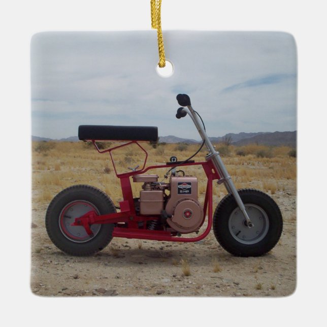 Minifahrrad-Weihnachtsverzierung Keramikornament (Vorderseite)