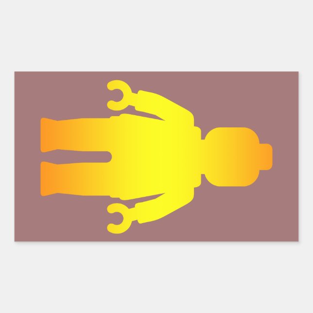 Minifig [Golden] durch Anpassen von My Minifig Rechteckiger Aufkleber (Vorderseite)