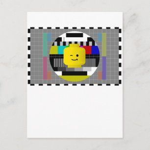 Minifig-Kopf-TV-Testübertragung Postkarte