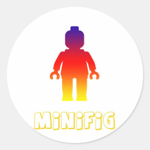 Minifig [Regenbogen 2] von My Minifig anpassen Runder Aufkleber