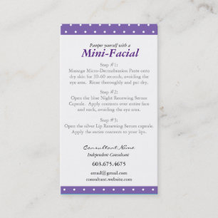 Minigesichtsanweisungskarten Visitenkarte