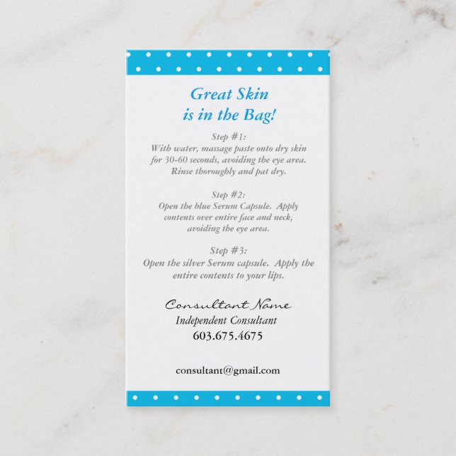 Minigesichtsanweisungskarten Visitenkarte (Vorderseite)