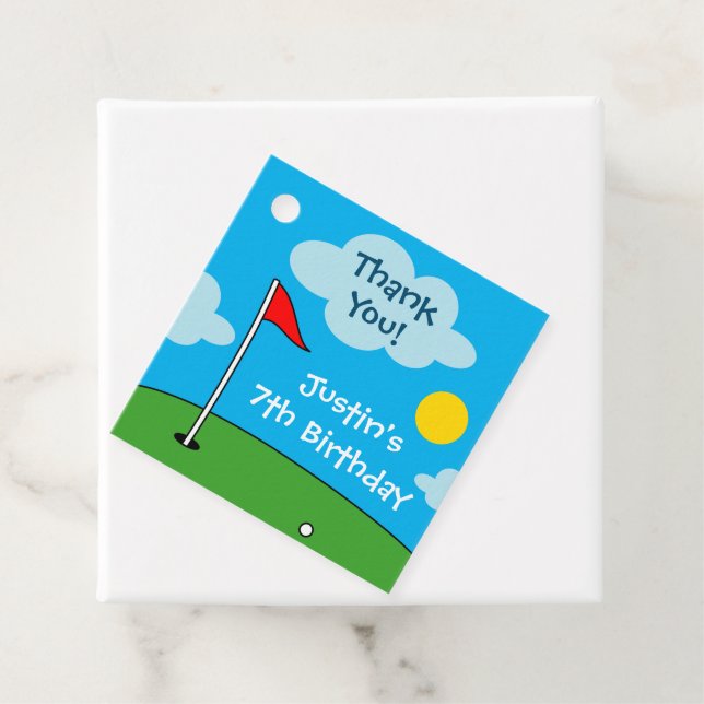 Minigolf-Kindergeburtstag-Party Geschenkanhänger (Beispiel)