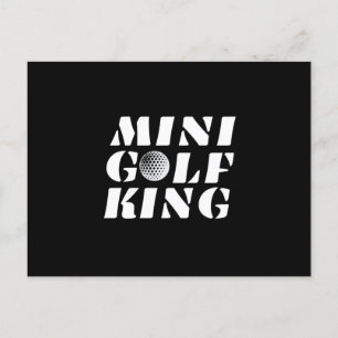 Minigolf King Minigolfer Champion Gewinner Postkarte