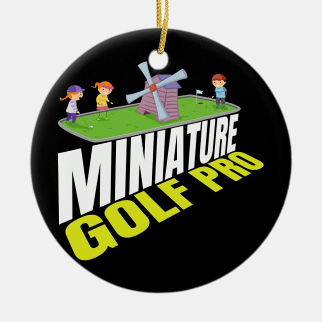 Minigolf Pro I Golfclub Golfer Keramik Ornament (Vorne)