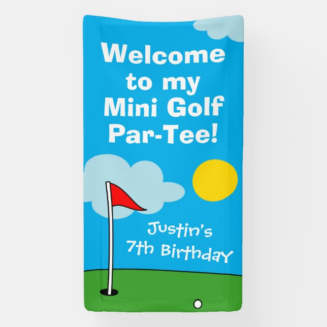 Minigolfputt Putt Birthday Party Empfang Banner (Vertikal)